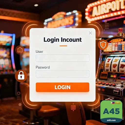 User logging into a45 for secure mobile casino access