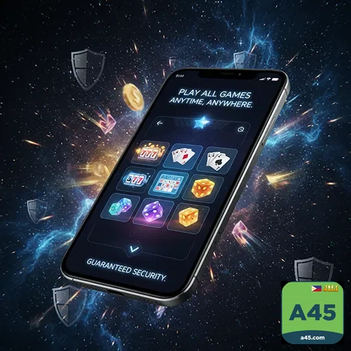 User enjoying mobile gaming at a45 casino